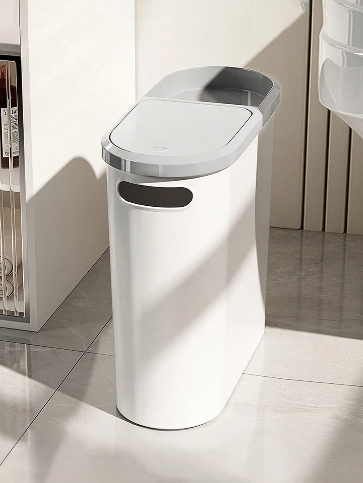 Мусорный бак для ванной с крышкой, небольшой мусорный бак с крышкой для ванной 2,65 галлона/10 л - Изображение 2 из 4