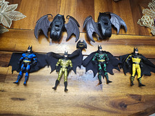 Vintage Kenner Batman Action Figure Lot Of 4 1990 Fabric Capes Bat Accessories