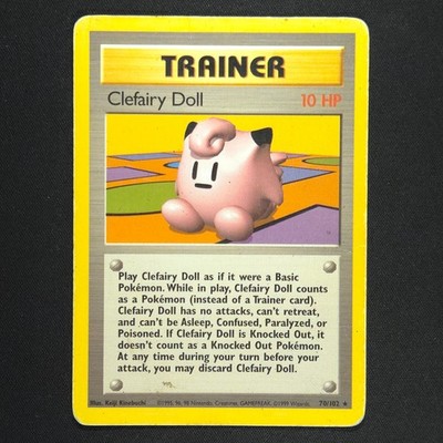 clefairy doll pokemon card value - 078/167 Clefairy Doll counts as a Pokemon (instead of a Trainer card.) Clefairy Doll has no attacks Pokemon, Center, Pokemon Center, Original,