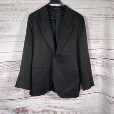 Emporio Armani Mr A Line Black Jacquard Wavy Stripe 1 Button Blazer Jacket 40US