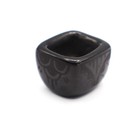 Mini San Ildefonso Blackware Bowl Rainclouds Square Rim  1.5" W Painted LZPM8 — photo 5