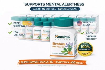 Himalaya Brahmi Tablets 15x60 | Natural Cognitive & Memory Support | EXP 12-2027