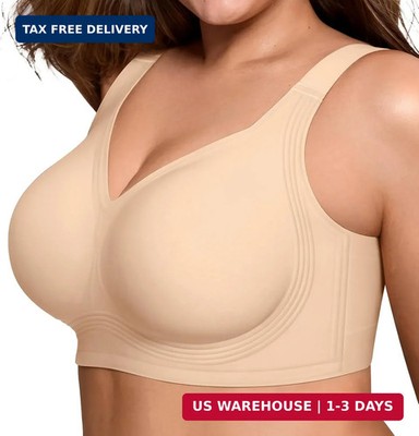 LetsJoli Bras for Women Supportive Wireless Push Up Bra Full Coverage No Underwi