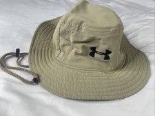 Vintage Under Armour Bucket Hat Tan/Khaki Fishing 