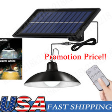 Solar Pendant Hanging Light Dimmable Indoor Outdoor Garden Yard Shed Flood Lamp