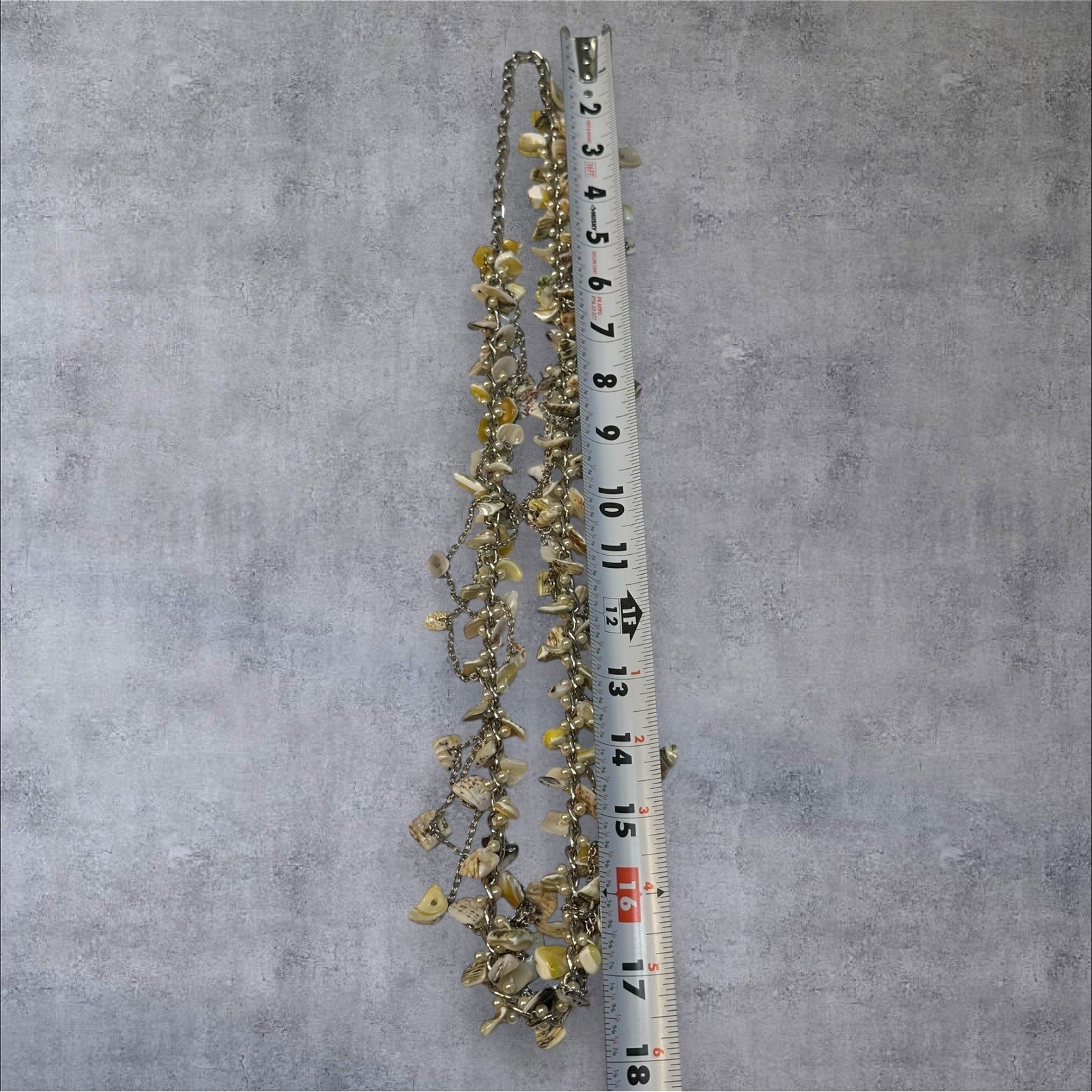 Express 36" Shell Statement Necklace Multi Strand… - image 2