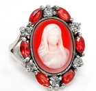 Italian Cameo Jesus 925 Solid Genuine Sterling Silver Ring Sz 8 PC6 — photo 2