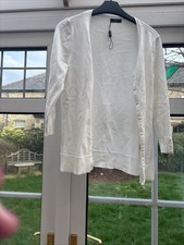 Ladies M&Co Size 10 Cream Cardigan Has Yellow Stain On The Bottom From Sun