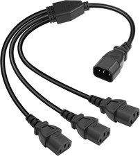 60Cm UPS Server IEC 320 C14 to 3X IEC 320 C13 Y Splitter Extension Power Cord 1