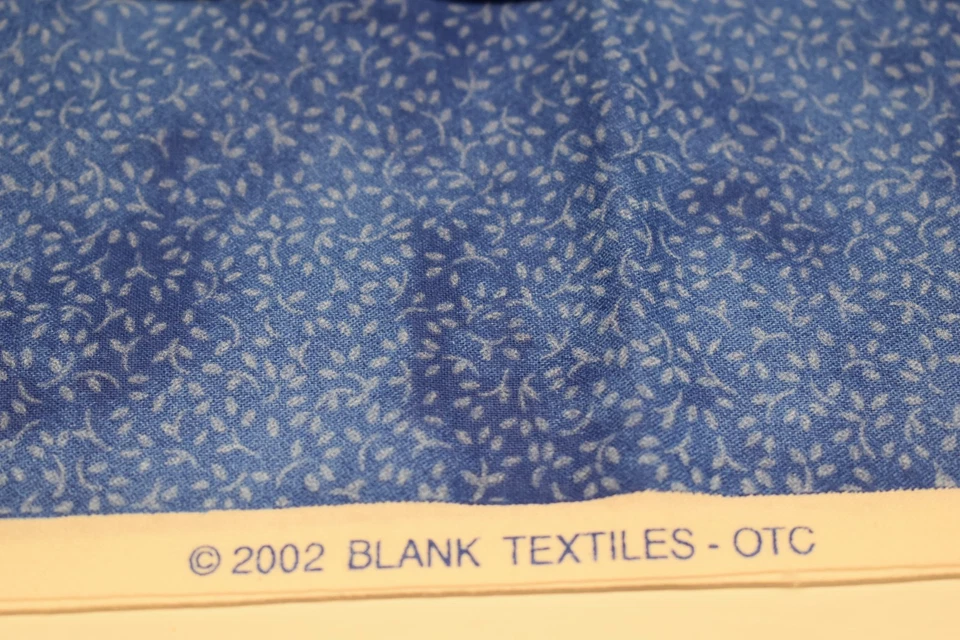 BLANK TEXTILES cotton fabric BLUE VINE TONAL BACKGROUND BLENDER  2 yards x 44" - Image 3 of 4