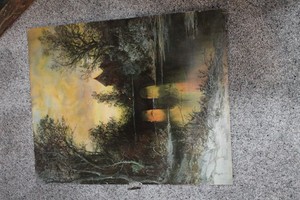 Antique Wall Art Print Landscape Bridge