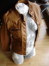 H&M Leder Imitat Jacke cognac braun 36