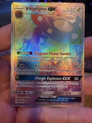Vileplume GX 250/236 Pokemon Cosmic Eclipse Sun & Moon Secret Rare Card NM