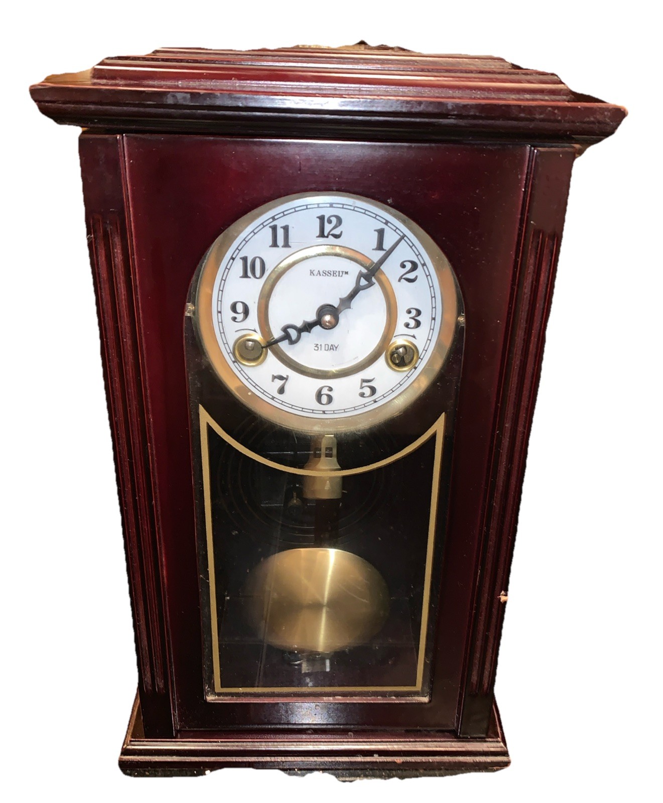 Kassel 31 Day Wall/Mantle Clock Mechanical Key Wind Parts or Repair~Runs