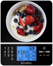Ataller Food Scale with Nutritional Calculator, Kitchen Diet Scale, Digital F...