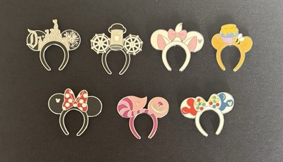 Disney Pins DLR 2025-Hidden Mickey Ear Headbands  - Set of 7 w/ Super Chaser