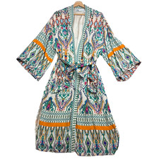 ZARA KIMONO Women Large Co ord Oriental Floral Blogger Aztec Geometric