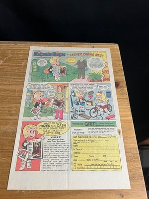1980 VINTAGE 6.5X10 COMIC PRINT Ad FOR RICHIE RICH FOR GRIT NEWSPAPER DELIVERY