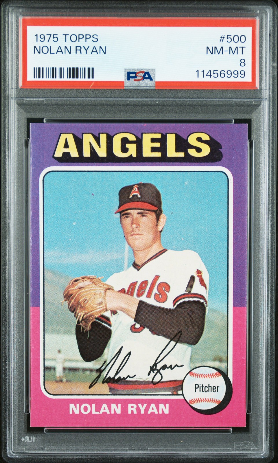 1975 TOPPS #500 NOLAN RYAN PSA 8