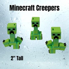 3D Printed Minecraft Creeper Figure 2" Articulated Toy Desk Decor Gamer Gift