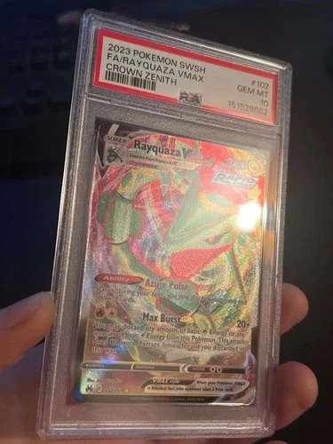 PSA 10 FRESH CERT Rayquaza Vmax 102/159 Sword Shield Crown Zenith Pokemon
