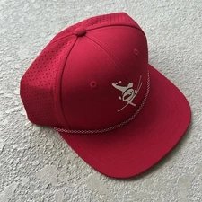 New Mens vineyard vines SnapBack flat brim trucker hat red skiing