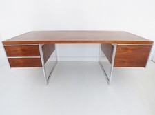 STUNNING VINTAGE MILLER DESIGN ASSOCIATES ROSEWOOD & CHROME DESK - 1970's