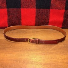 Coach Leather Vintage Belt Tanned Mahogany Genuine Brass Buckle 36 Made In USA
