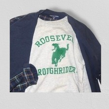 60s ROUGHRIDER vintage sweat flocked print cotton