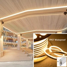 USA 110V 164ft LED Neon Rope Light Strip Outdoor Waterproof Home Building Decor