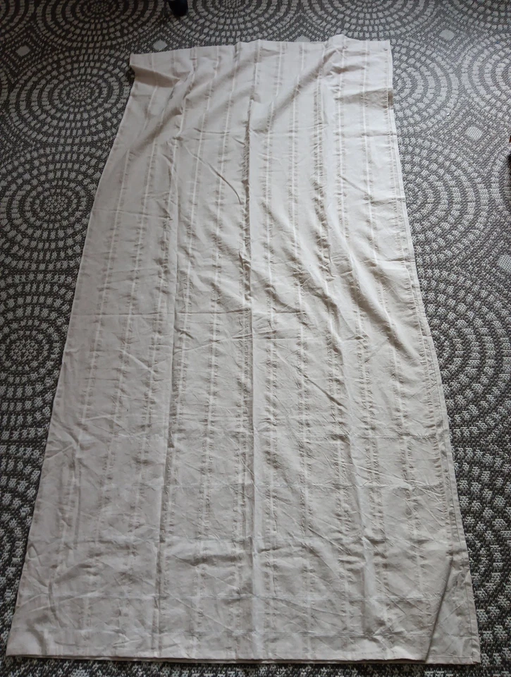 炉具和手木兰浴帘米色褶皱条纹棉亚麻天然 — 第 3/4 张图片