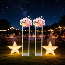 2pcs Clear Acrylic Wedding Flower Stand,25 25 100cm Column Stand,Flower Stand