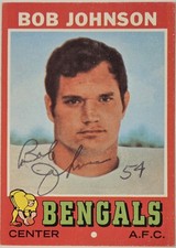 1971 TOPPS Bob Johnson Auto Card #208 Bengals Vintage Football Rookie Signed NFL. rookie card picture