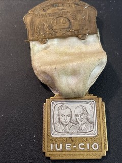 1951 IUE CIO Buffalo NY James Carey Phillip Murray Convention Delegate Badge