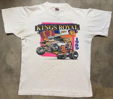 Vintage 1989 6th Annual King’s Royal Sprint Car Event Tee Eldora Speedway - LRG