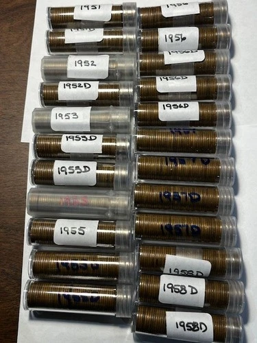 23 Wheat Penny Rolls (1950's)