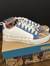 Disney Princess Ground Up Girls Sneakers Size 1 White Blue Pink NWT Boxed
