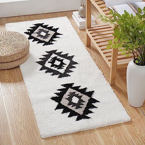 Boho Bathroom Rug NonSlip Geometric Bohemia Bathroom Mat 19.6" x 30