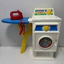 VTG 1990 Fisher Price Laundry Center Washer Dryer Machine Pretend Play 90s