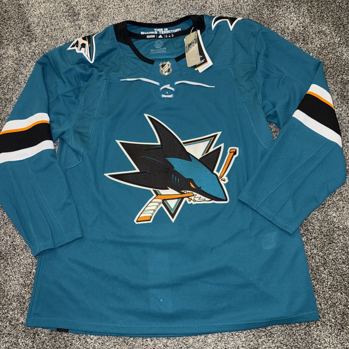 San Jose Sharks Adidas Authentic Jersey Sz 54 Prime green
