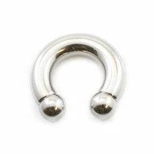 Horseshoe Prince Albert Ring Internally Threaded Surgicl Steel 0 & 00 Gauge