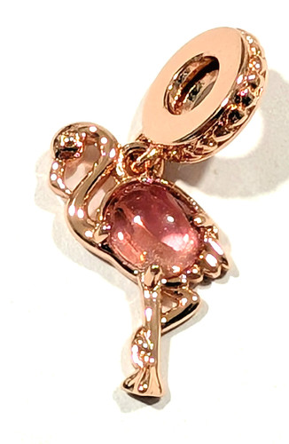 Authentic Pandora Charm, ROSE Pink Murano Glass Flamingo Dangle, #789431C01