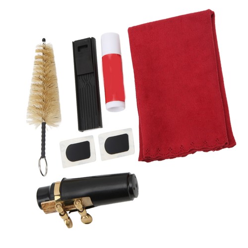 Saxophone Mouthpiece Kit Soprano Cleaning Set Brush Ligature Cork