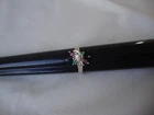 VINTAGE MULTICOLOR RING WHITE TOPAZ BLACK ONYX AMETHYST GREEN TOPAZ SILVER 925