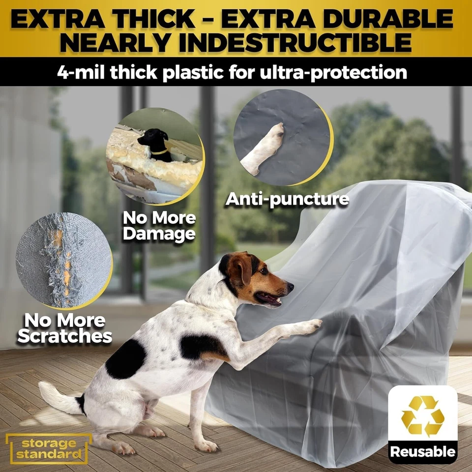 Fundas de plástico para muebles para almacenamiento de mudanzas extra grandes Foto 3 de 4