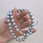16" 18" Beautiful grey  AAA 8-7 MM SOUTH SEA NATURAL PEARL NECKLACE 14K gold