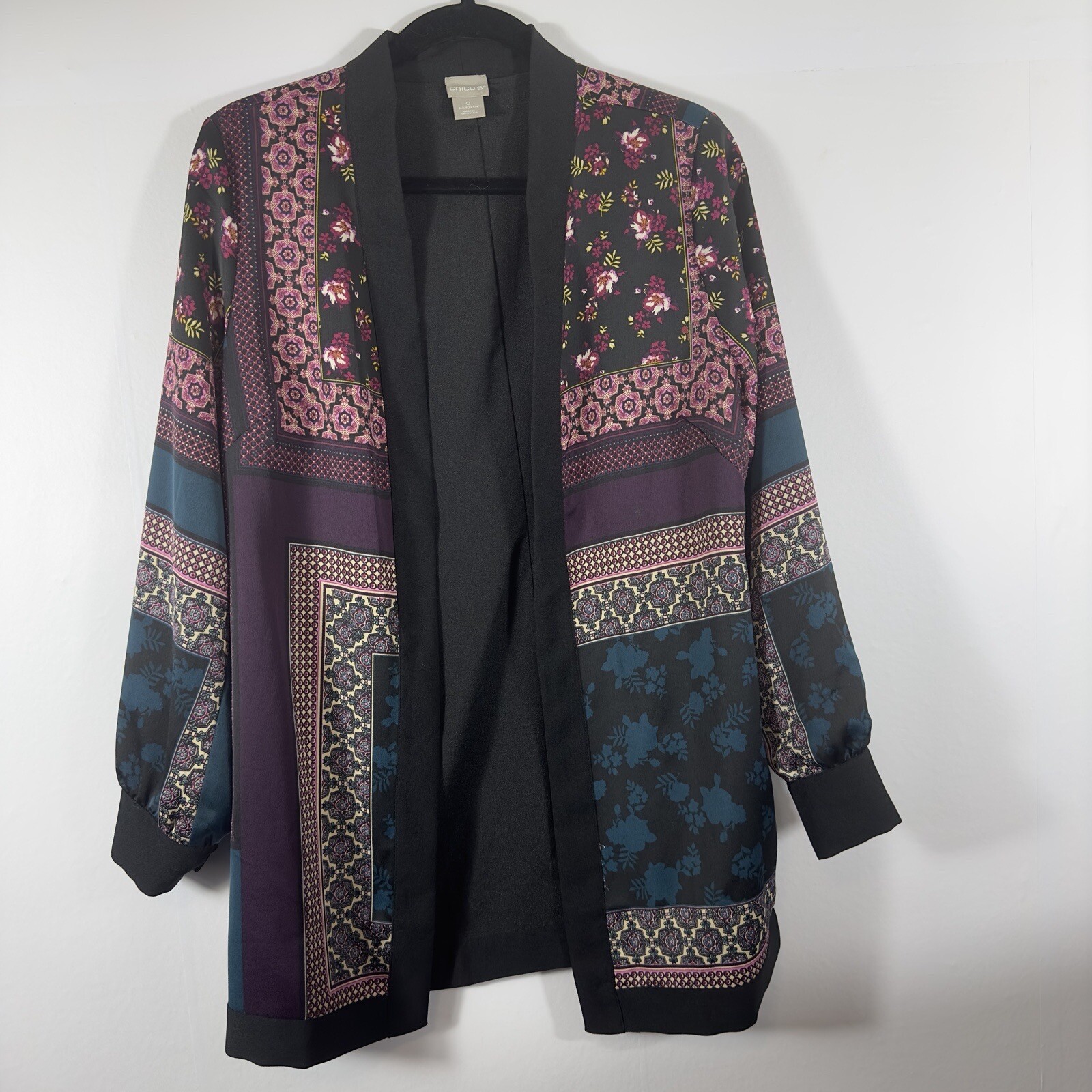 Chico’s Patchwork Open Front Jacket Cardigan  Siz… - image 4