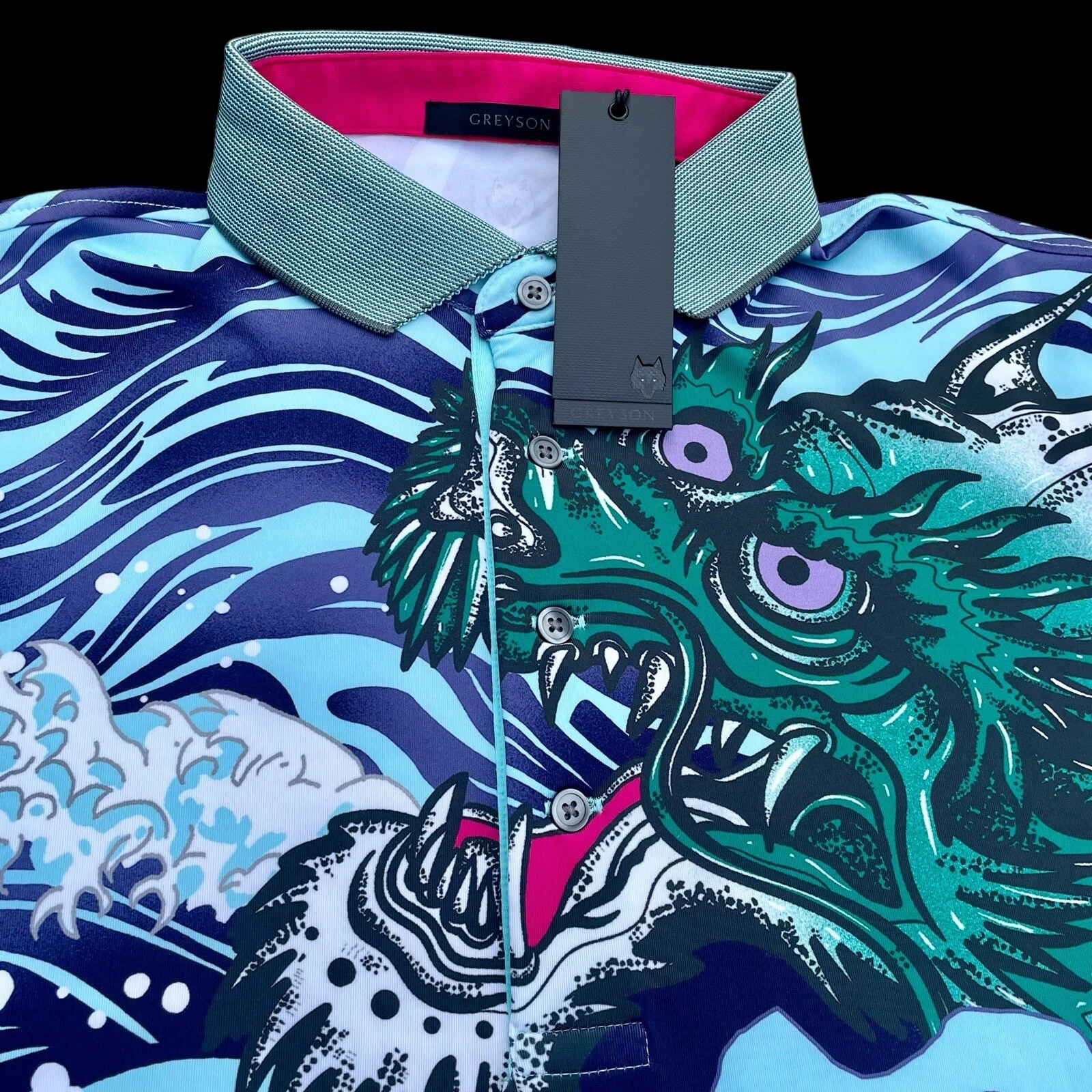 Greyson Golf Mythical Sea Print Short Sleeve Polo Shirt Size Medium $118
Opens in a new window or ta