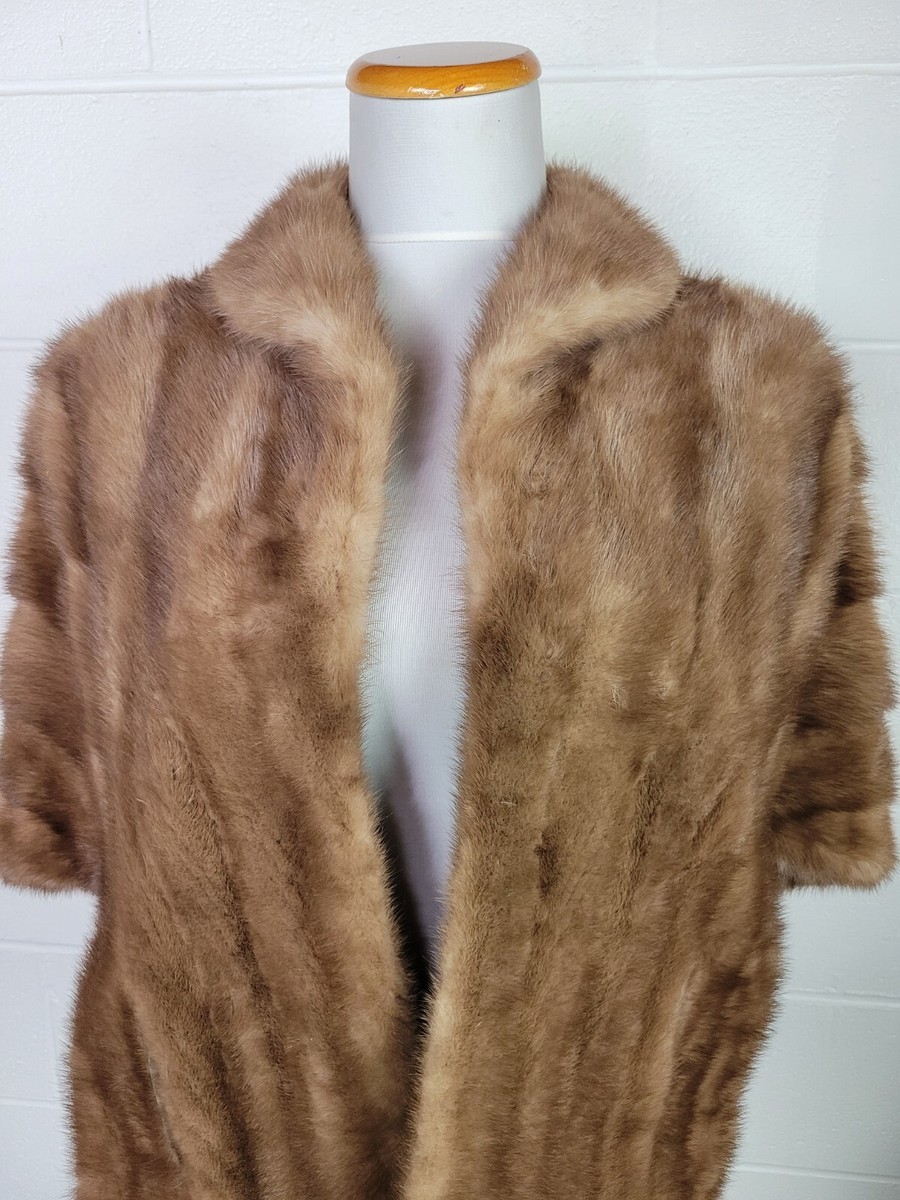 Vintage Strouss Hirshberg Mink Fur Shawl Wrap Stole (Repair) View 2