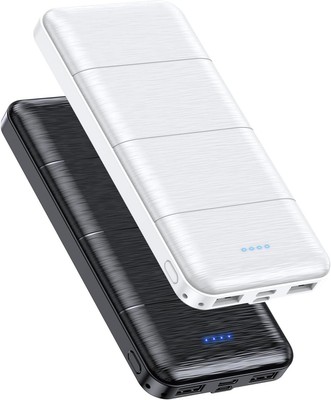 2-Pack 15000mAh Power Bank Dual USB & Type-C Output 5V/3.1A Fast Charger